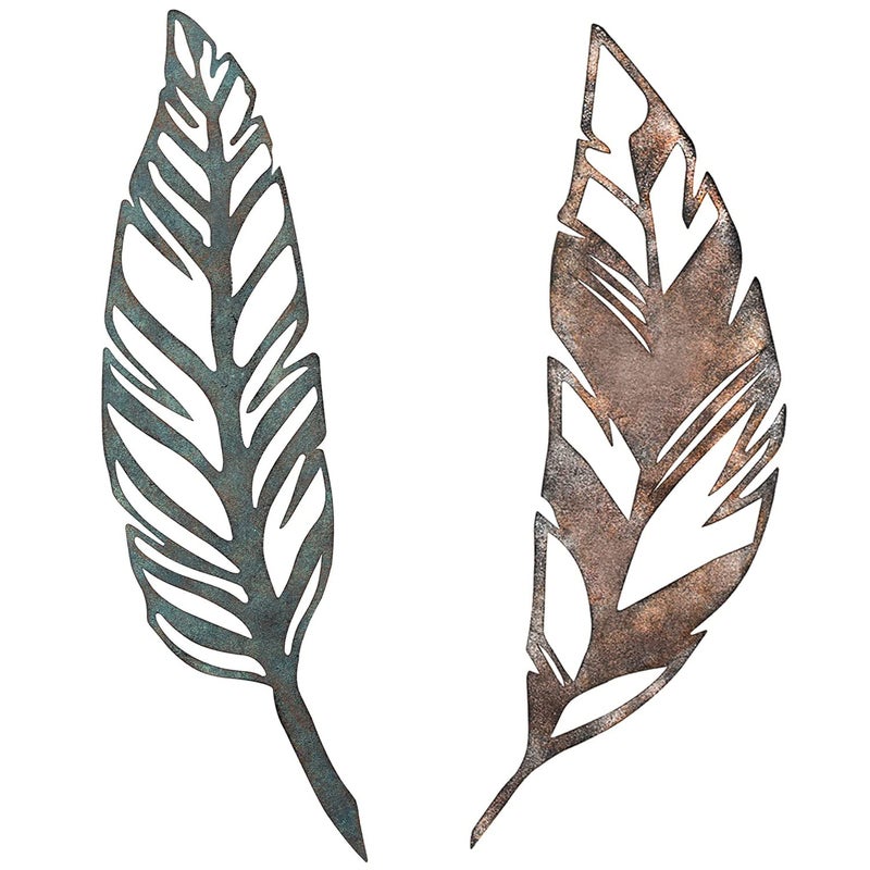 Retrome Metal Feather Wall Decor, Set of 2 - Image 1